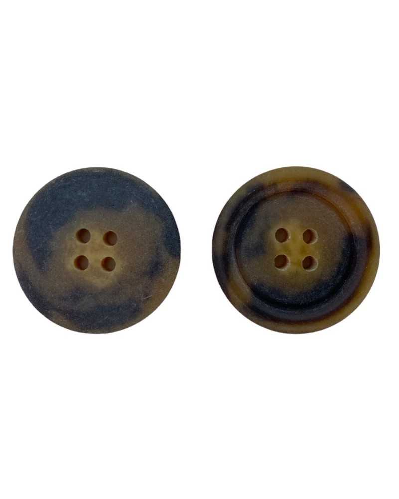 Flacher 4-Loch-Knopf aus braunem Farbverlaufsharz, 25 mm