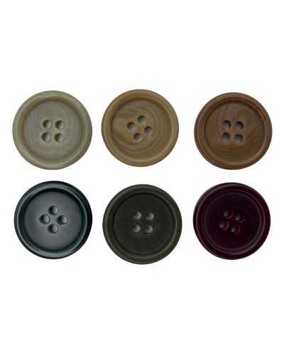 10 Stück kleine Manschetten mit flachen Knöpfen, 4 Löcher, glänzendes Harz, 15 mm