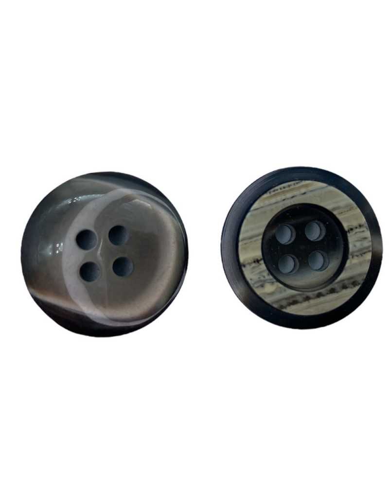 Button 4 Round Glossy Carved Marble Effect 19 Mm