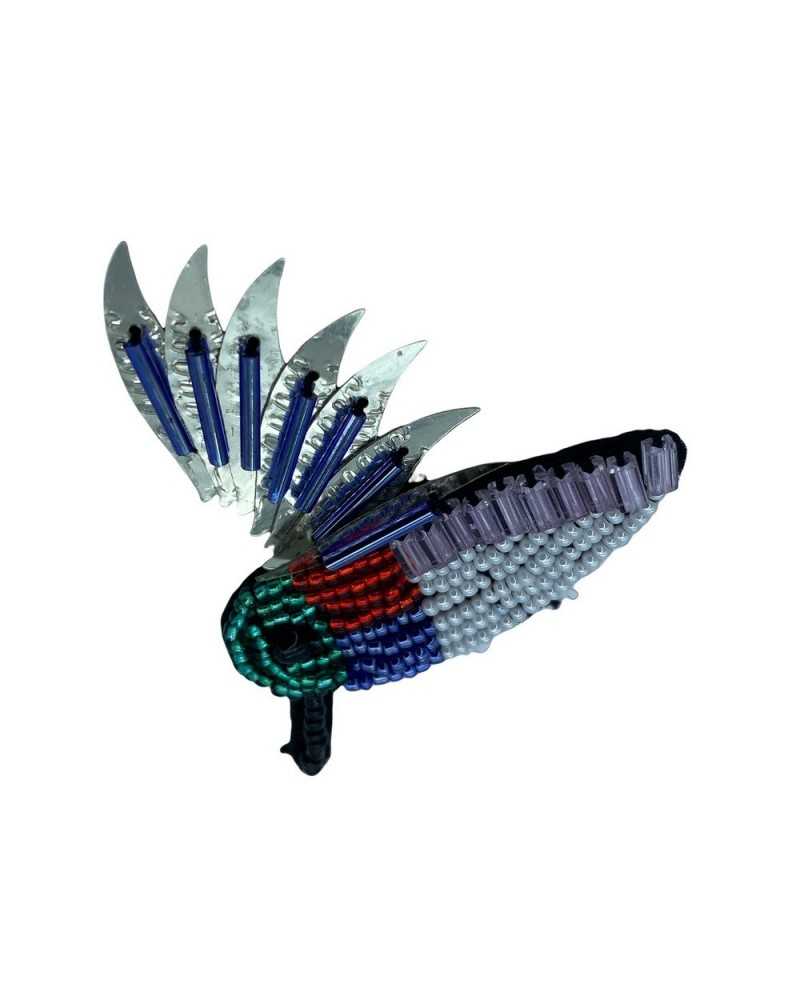 Aufnähebare Applikation, Vogel-Kolibri-Perlen, genähte Pailletten, 5 x 7 cm