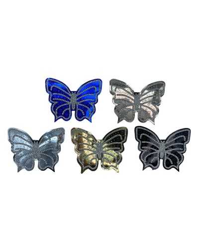 Anwendung: Aufnäher zum Aufbügeln, Schmetterling, Strass, Sterne, glänzend, 90 x 75 mm