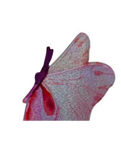 Aplicación Derecha Parche Termoadhesivo Mariposa Rosa 45x80 Mm