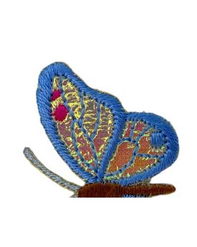 Aplicación Termoadhesivo Parche Marbet Falso Piel De Pitón Bordado Mariposa 45x30 Mm