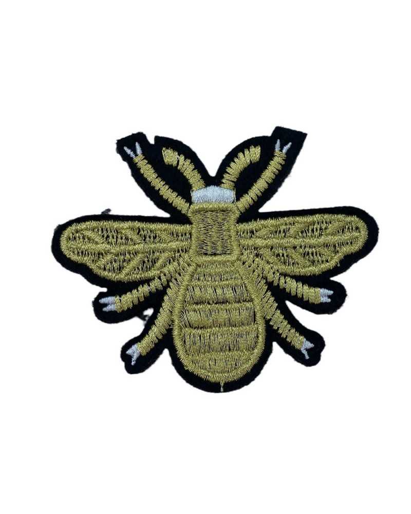 Aplicación Termoadhesiva Bordado Vespa Hilo Lurex Dorado 8x6 Cm