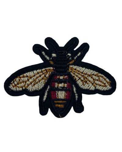 Thermoadhesive Application Embroidery Bee Black Red Beige 65x45 Mm