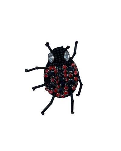 Anwendung Aufnäher zum Aufbügeln Marienkäfer Strass Schwarz Rot 2,5x5 cm