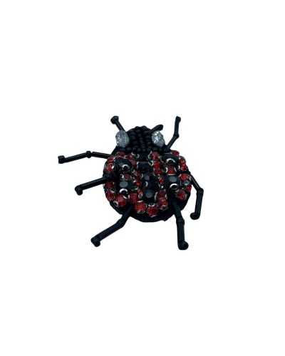 Anwendung Aufnäher zum Aufbügeln Marienkäfer Strass Schwarz Rot 2,5x5 cm