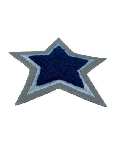 Applicazione Patch Termoadesiva Stella Ricamo Filo Lana Spugna Cm 7x7