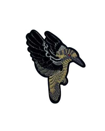 Application Iron-on Patch Embroidery Metallic Thread Velvet Red Rhinestone Eye 10x9 Cm