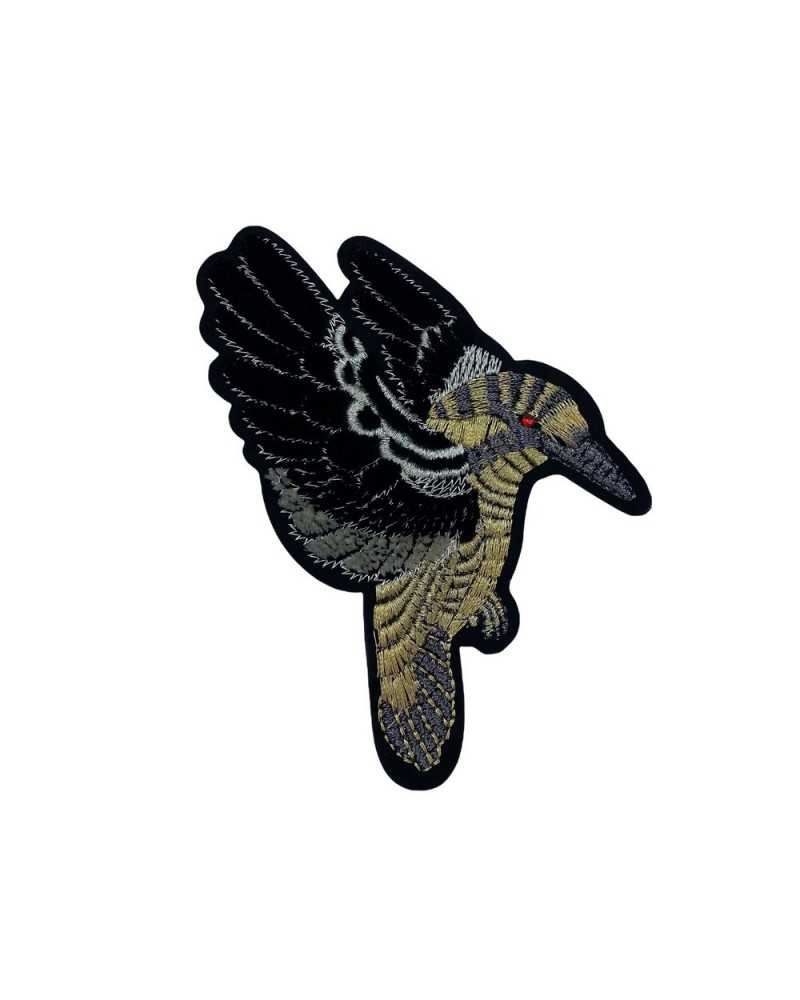 Application Iron-on Patch Embroidery Metallic Thread Velvet Red Rhinestone Eye 10x9 Cm