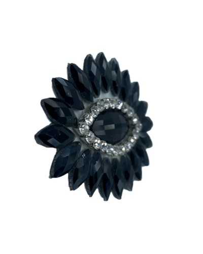 Application Iron-on Patch Flower Petals Rhinestones 70x55 Mm