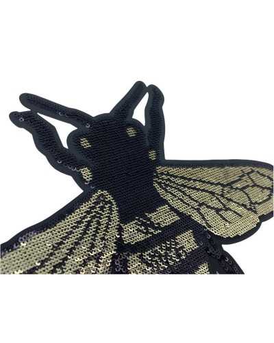 Application of vespa embroidered thermo-adhesive patch with micro sequins 210x150 mm