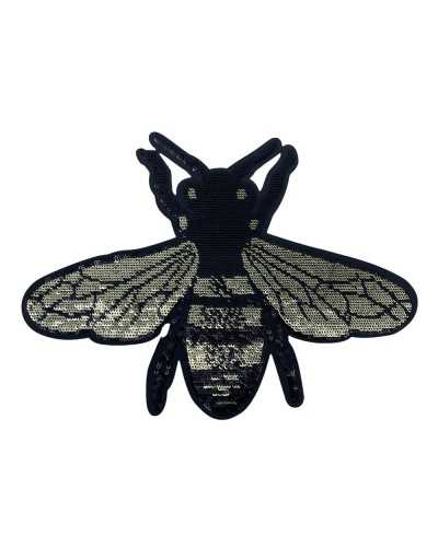 Application of vespa embroidered thermo-adhesive patch with micro sequins 210x150 mm