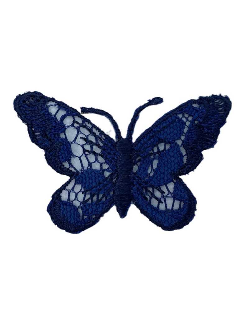 Application Thermoadhésive Patch Brodé Dentelle Marbet Papillon Couleur Unie 63x35 Mm