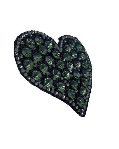 Application Ecusson Ecusson Thermocollant Coeur Strass Grand Petit 6x6 Cm