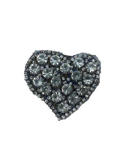 Application Ecusson Ecusson Thermocollant Coeur Strass Grand Petit 4 Cm