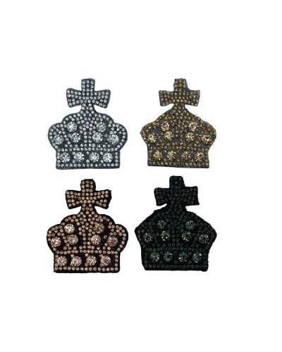 Application Patch Iron-on Patch Crown Cross Full Large Small Rhinestones 50x55 Mm