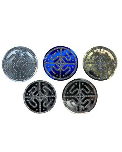 Parche Termoadhesivo Redondo Diseño Tallado Strass 5,5 Cm
