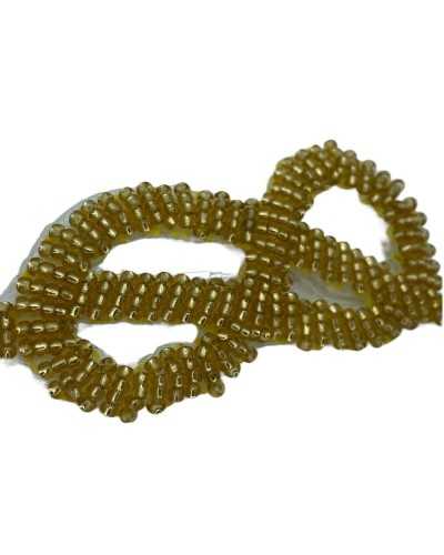 Aplique Termoadhesivo Nudo Marinero Abalorios Dorados 9,5x3 Cm