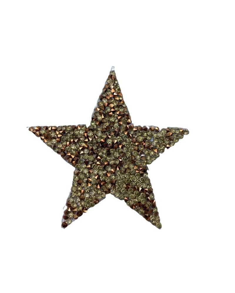 Applicazione Termoadesiva Patch Stella Strass Conica 8 Cm