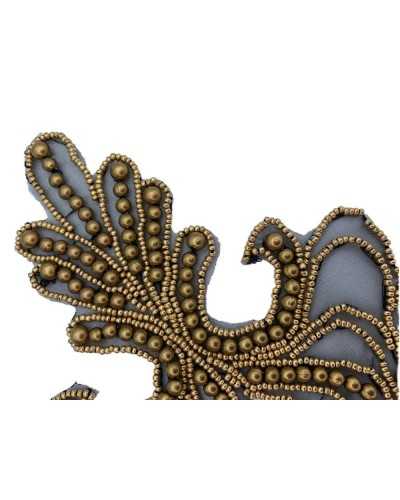 Application à coudre base d'organza perles de broderie perles cousues conception complète 15 cm