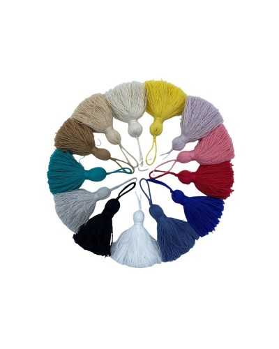 Pasamanería Borla Algodón Llavero Lazo Grande Matt Pom Pom Alto 65 Mm