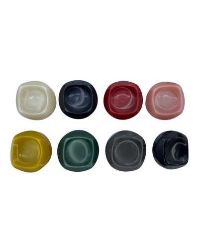 Bouton Nacre Rond Bombé Carré Encastré Mis. 25mm
