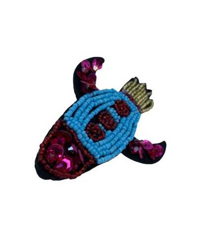 Application Mode Cousable Vaisseau Spatial Missile Perles Paillettes 10x7 Cm