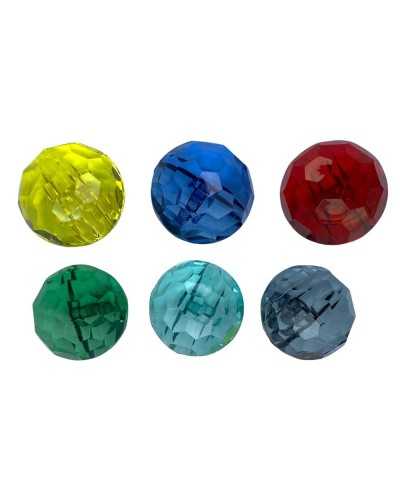 Bouton Arrondi Facette Effet Strass Tige Résine 23 Mm