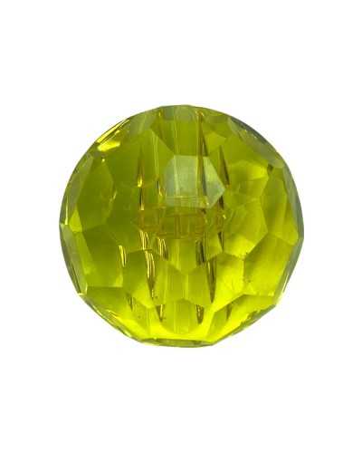 Abgerundeter, facettierter Knopf mit Strass-Effekt, Harzschaft, 28 mm