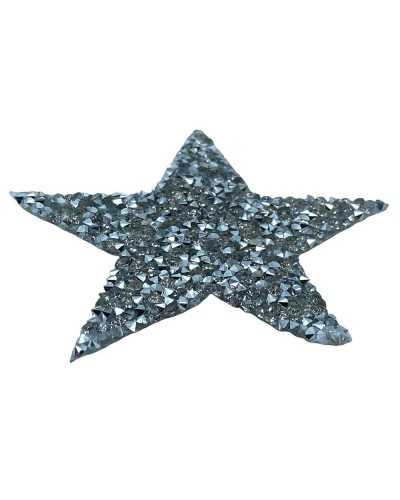 Patch d'application thermo-adhésif pierres étoiles et strass 6x6 cm