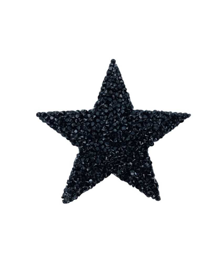 Patch d'application thermo-adhésif pierres étoiles et strass 6x6 cm