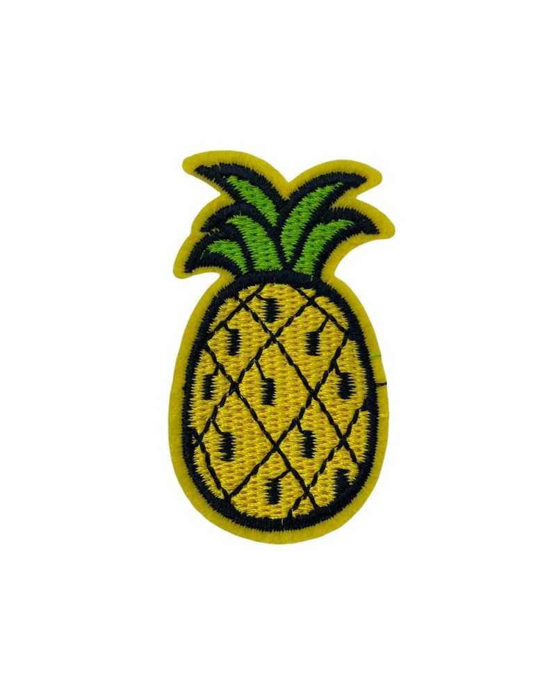 Applicazione Patch Termoadesiva Ricamo Ananas 3,5x6 Cm
