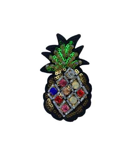 Application Coudre Ananas Strass Paillettes Tubes 85x50 Mm