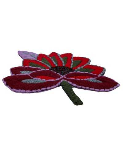Application Iron-on Embroidery Flower Wool Decoration Sewn Beads Cm 18x13