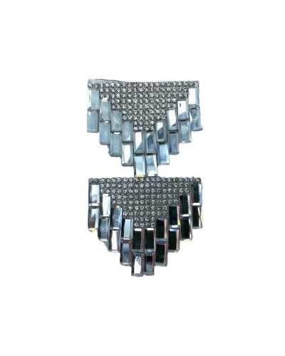 Thermoadhesive application tip black silver rhinestones 15x4 cm