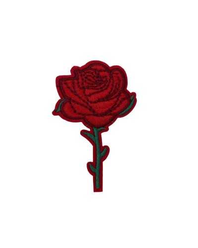 Application Iron-on Patch Embroidery Shiny Pink Red Thread 7,5x5 Cm