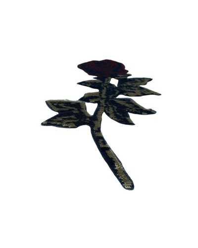 Anwendung Aufnäher zum Aufbügeln, rosa Blumen-Pailletten, wendbar, 24 x 11 cm