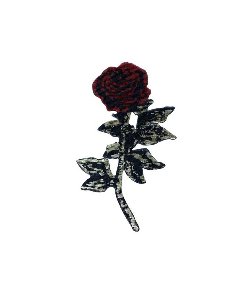 Anwendung Aufnäher zum Aufbügeln, rosa Blumen-Pailletten, wendbar, 24 x 11 cm