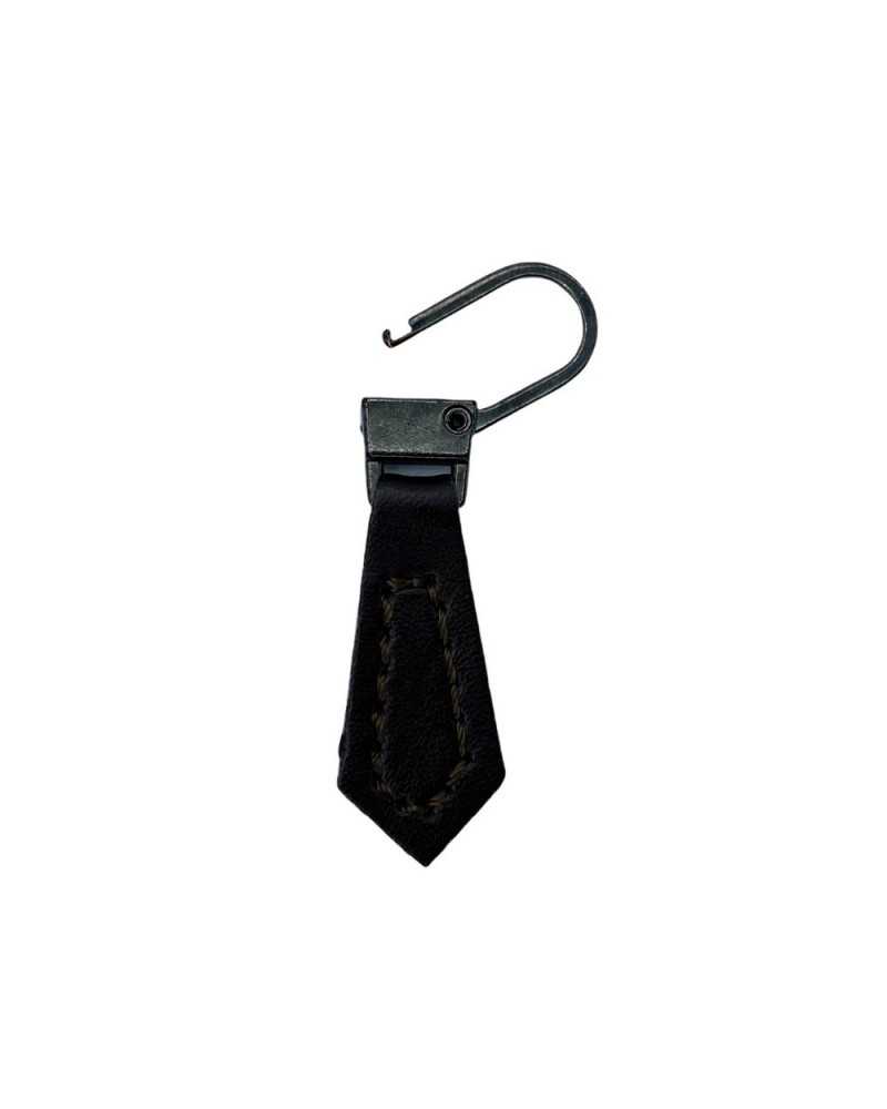 Tirette de fermeture éclair Coutures en similicuir Fermeture éclair en métal Taille. 59x12mm