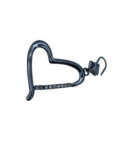 Tiralampo Cursore Gancio Cuore Metallo Strass Canna Fucile 35x30 Mm