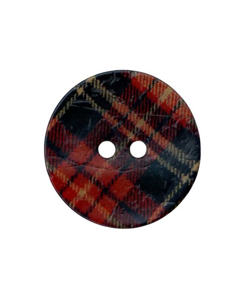 Bottone 2 Buchi Poliestere Cocco Scozzese Tartan Stampa Mm 45