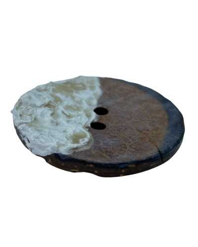 Bouton 2 Trous Coco Naturel Laqué Céramisé Mm 45