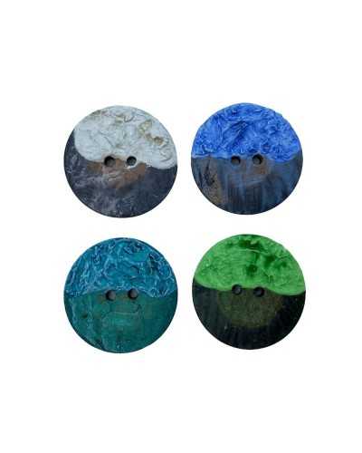 Button 2 Holes Natural Coconut Lacquered Ceramized Mm 34