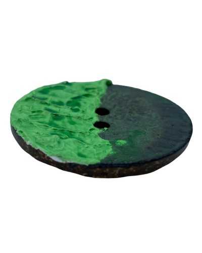 Button 2 Holes Natural Coconut Lacquered Ceramized Cm 3