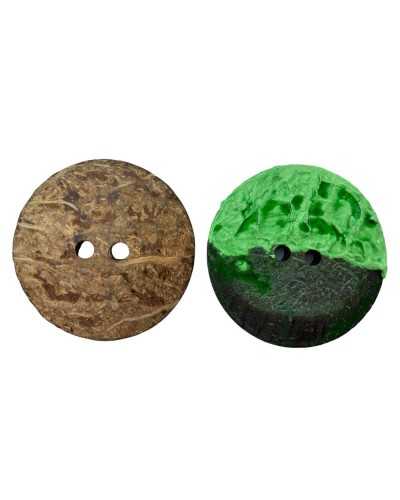 Button 2 Holes Natural Coconut Lacquered Ceramized Cm 3
