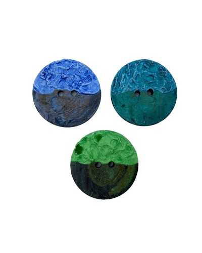Bouton 2 Trous Coco Naturel Laqué Céramisé Cm 3