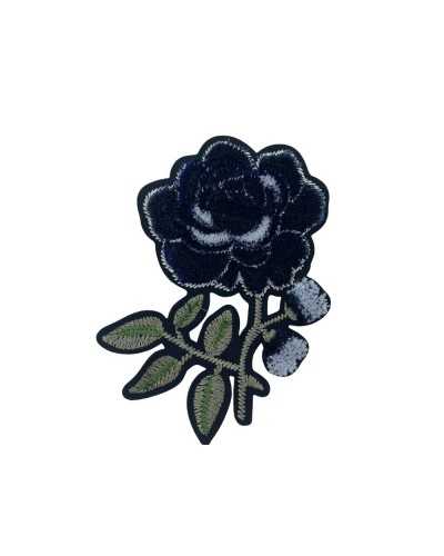 Application Iron-on Patch Flower Velvet Silk Lurex Embroidery 10.5x8 Cm