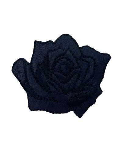 Application Patch Thermoadhésif Fleur Rose Brodé Brillant Cm 5x4