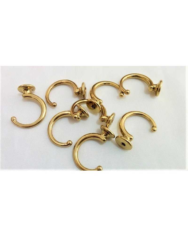 Wandhaken aus poliertem Metall zum Einhängen von Gardinenstangen mit einem Durchmesser von 20 mm